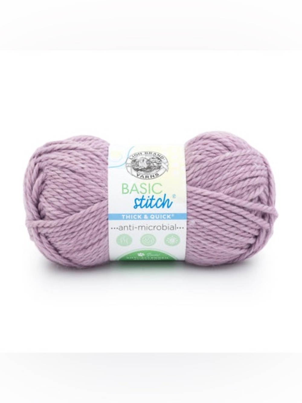 Lion Brand Yarn Basic Stitch Anti-Microbial Thick & Quick Bulky Yarn Lilac NWT